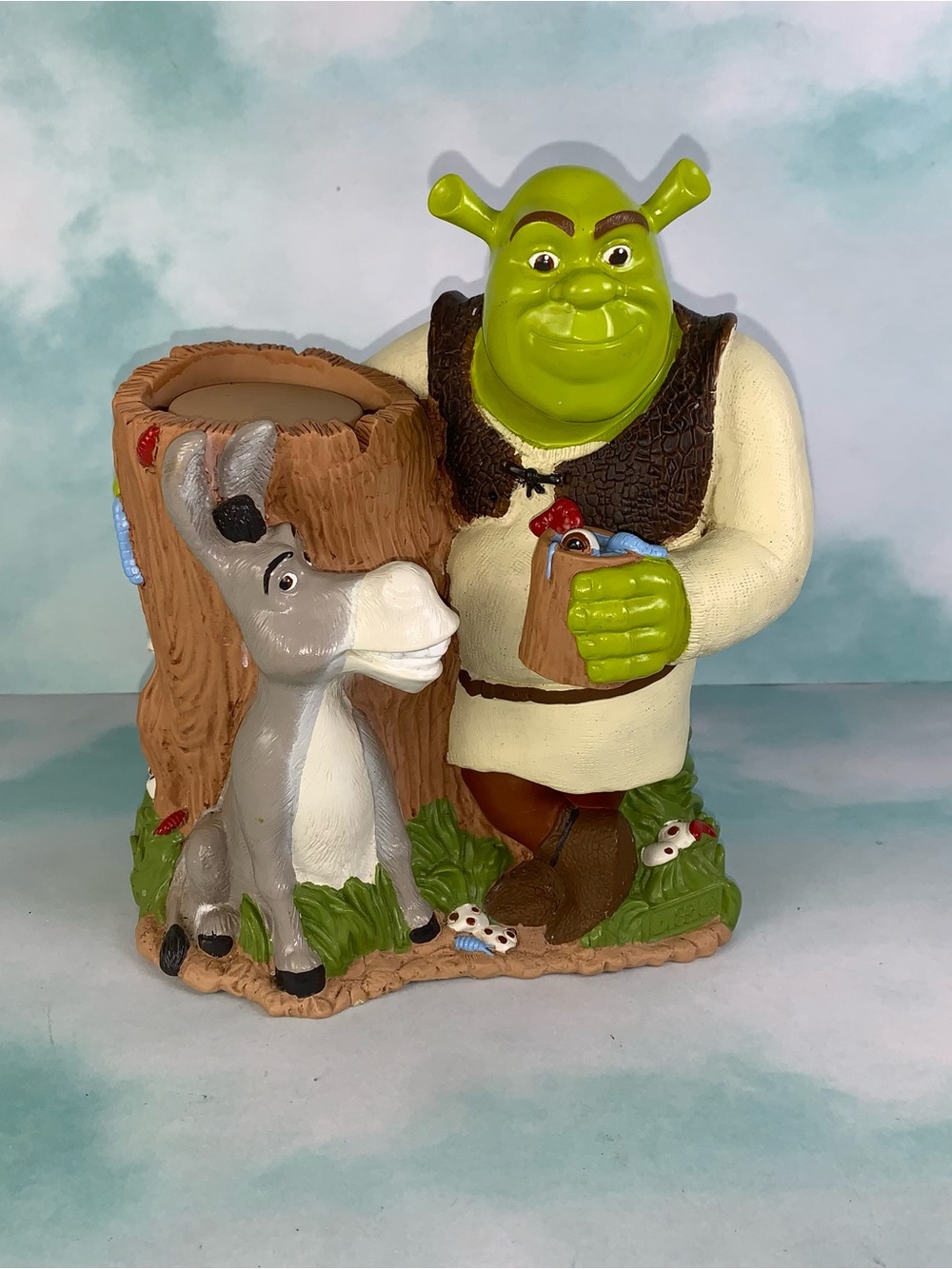 Shrek & Donkey Dixie Cup Holder 8" Hollow PVC Figure Dreamwork 2004 No Cup